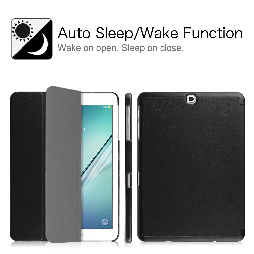 FINTIE Slim Shell Case for Samsung Galaxy Tab S2 9.7 2015 | Auto Sleep/Wake, Flip Stand, Black - view 7