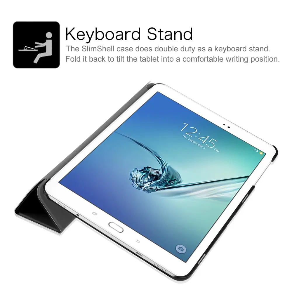 FINTIE Slim Shell Case for Samsung Galaxy Tab S2 9.7 2015 | Auto Sleep/Wake, Flip Stand, Black - view 8