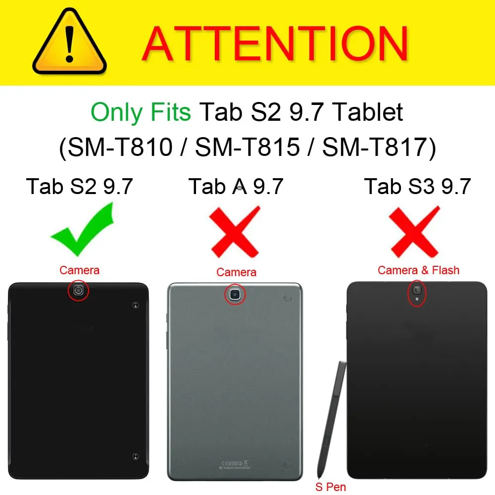 FINTIE Slim Shell Case for Samsung Galaxy Tab S2 9.7 2015 | Auto Sleep/Wake, Flip Stand, Black - view 2