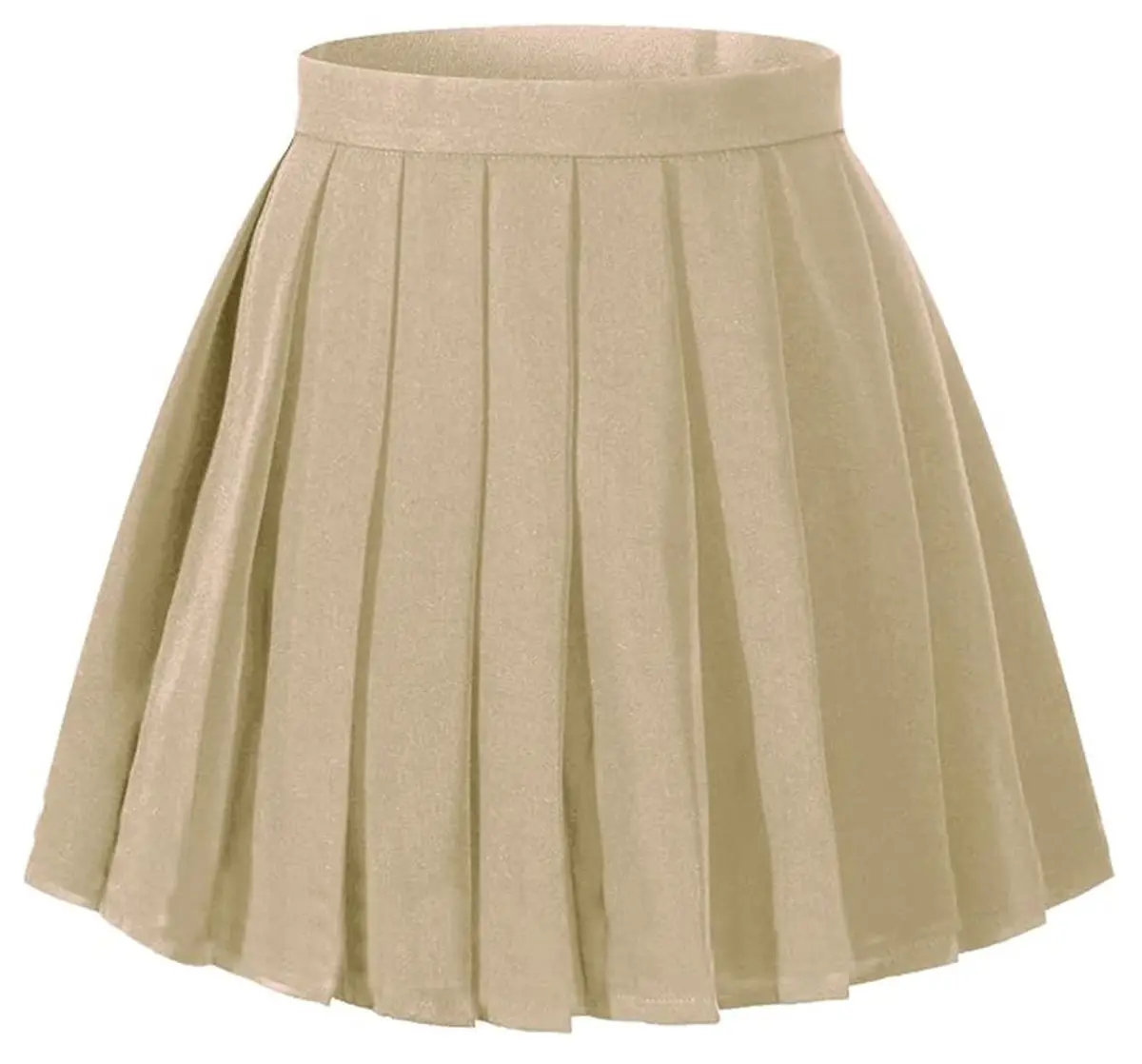 Beautifulfashionlife Women`s Summer Plus Size Kilt Pleated Dress with Side Zipper (4XL, Khaki) | Wrinkle-Resistant, High Waist, Casual & Cosplay - main product image