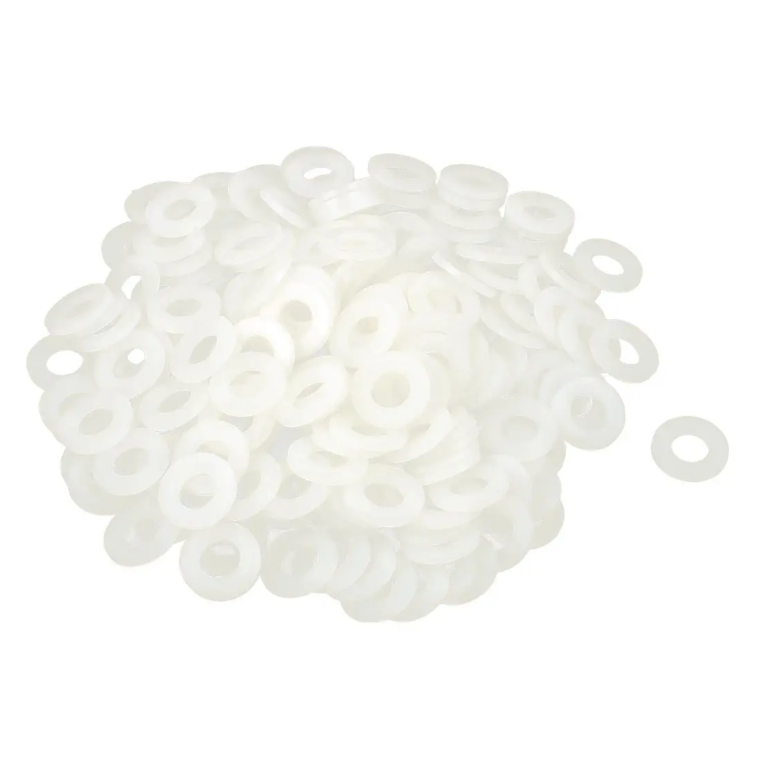 uxcell White Nylon Flat Washers M10 ID 20mm OD 2mm Thickness | Sealing Gasket for Faucet Pipe, Pack of 100 - main product image
