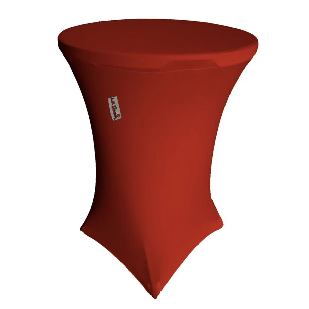 LA Linen 32 Inch Round by 42 Inch High Spandex Cover for Cocktail Highboy Table, Red | Wrinkle-Resistant Durable Tablecloth - main product image