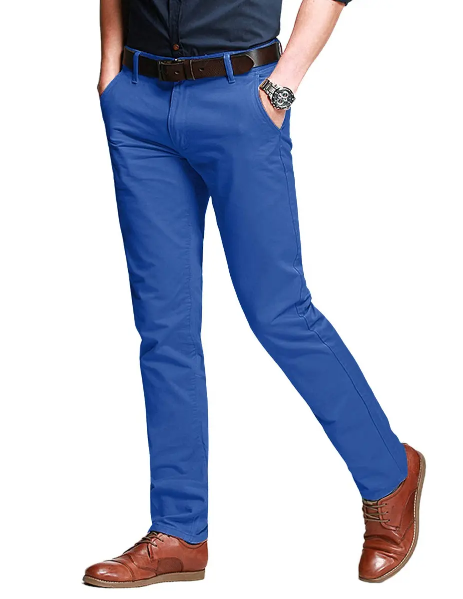 Match Men's Regular Fit Comfort Stretch Casual Chino Pants (Indigo, 34) | All-Day Comfort & Style - main product image