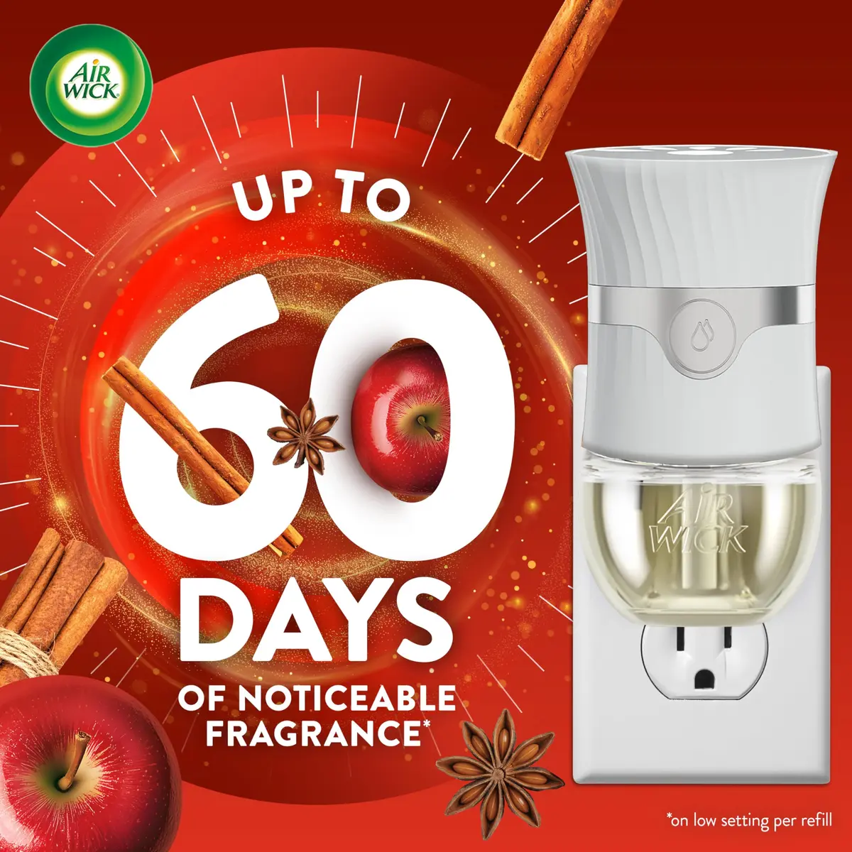 Air Wick Plug In Refill Apple Cinnamon Medley Scented Oil 5ct | Infused with Essential Oils - view 2