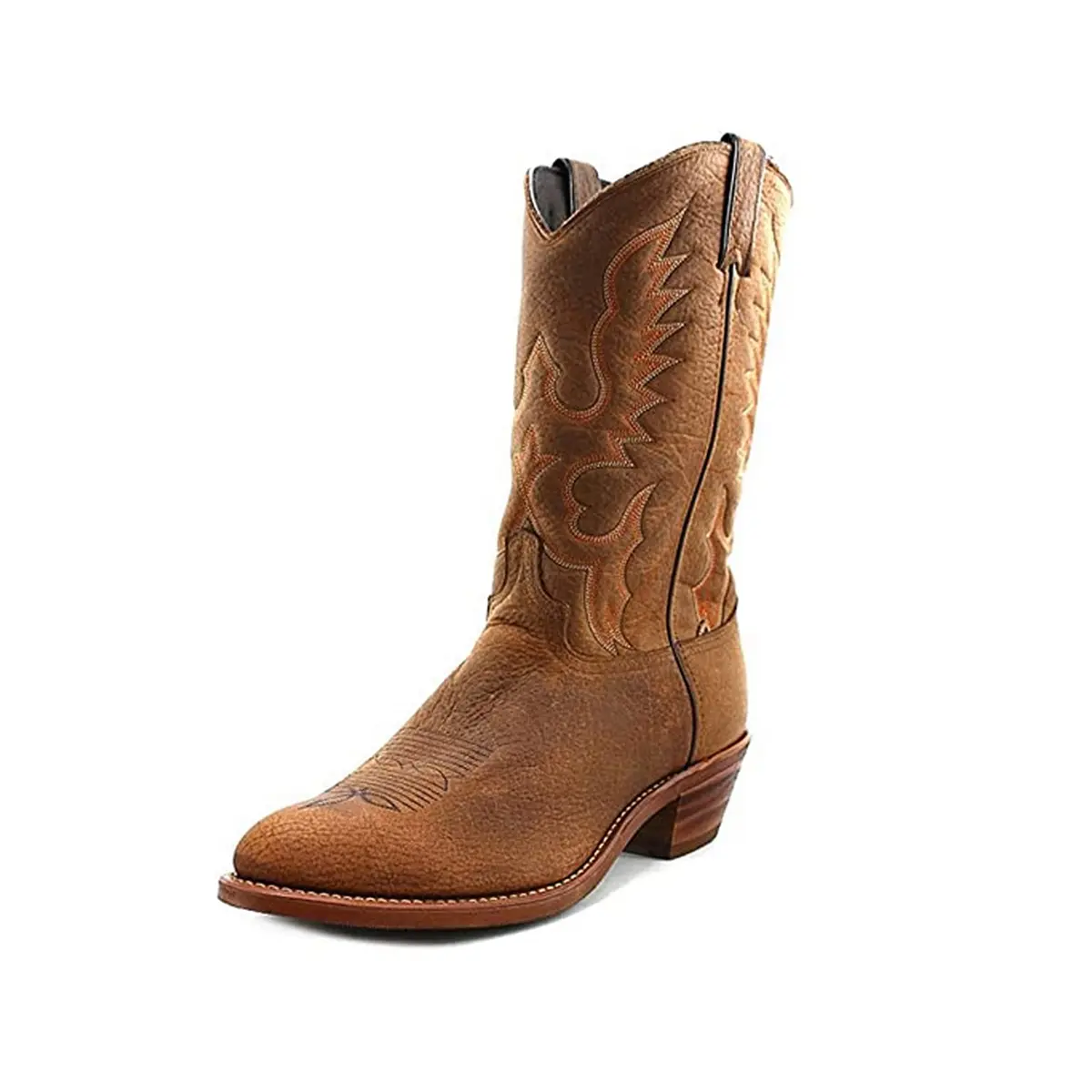 Abilene Men's Bison Leather Cowboy Boot Medium Toe Tan 10 D(M) US | Weatherproof Western Style - main product image