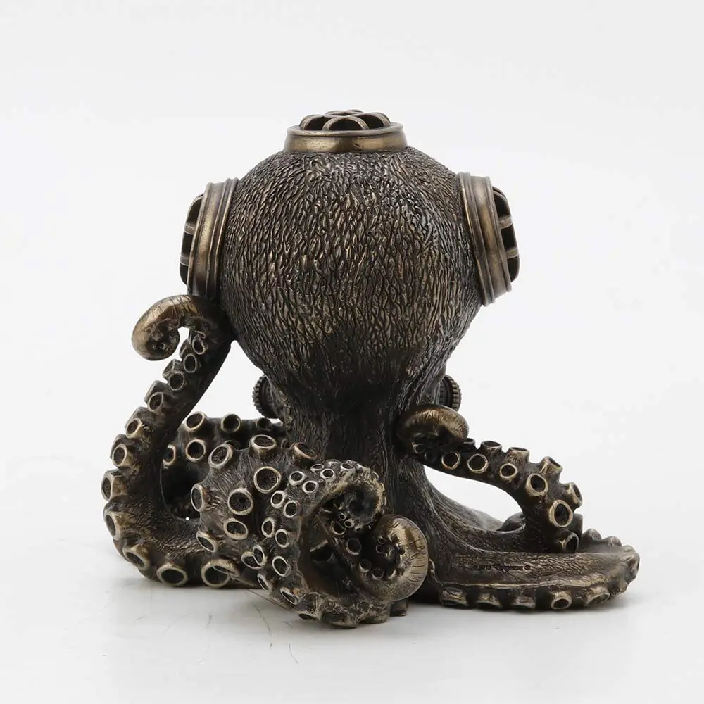 Veronese Design Steampunk Octopus Diving Bell Clock 5.2 Inch | Bronze Resin Art - view 5