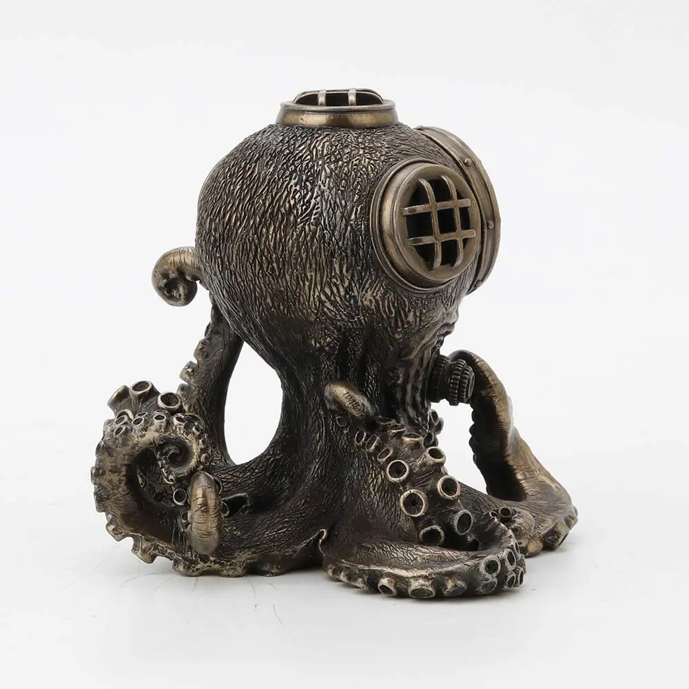 Veronese Design Steampunk Octopus Diving Bell Clock 5.2 Inch | Bronze Resin Art - view 6