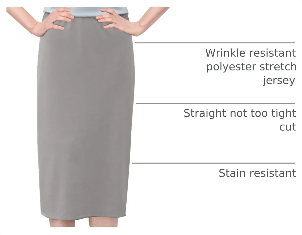 BABY O Women's Basic Modest 26" Below the Knee Length Stretch Knit Straight Skirt (Gray - 6) | Wrinkle & Stain Resistant, Perfect for Travel - view 4