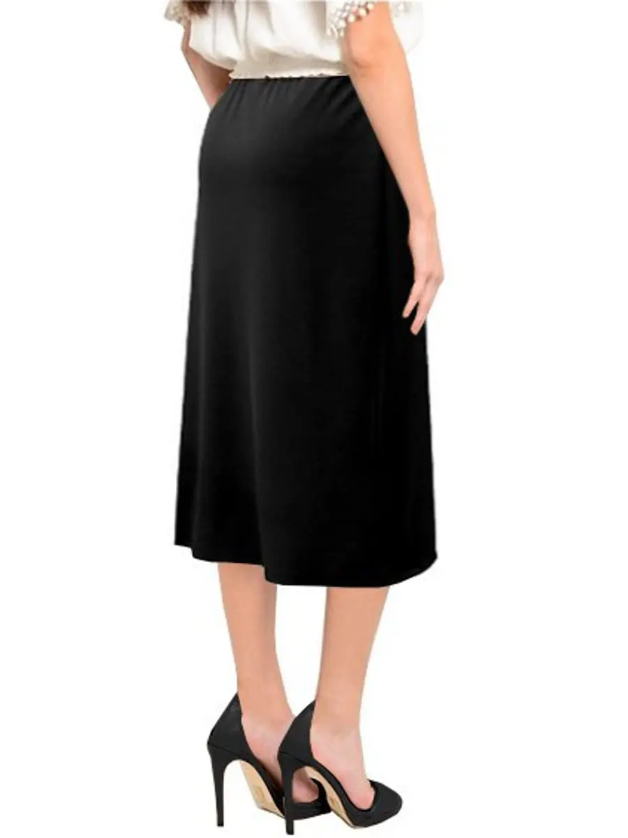 BABY O Women's Basic Modest 26" Below The Knee Length Straight Skirt (Black - 14) | Wrinkle-Resistant, Comfortable Fit - view 6
