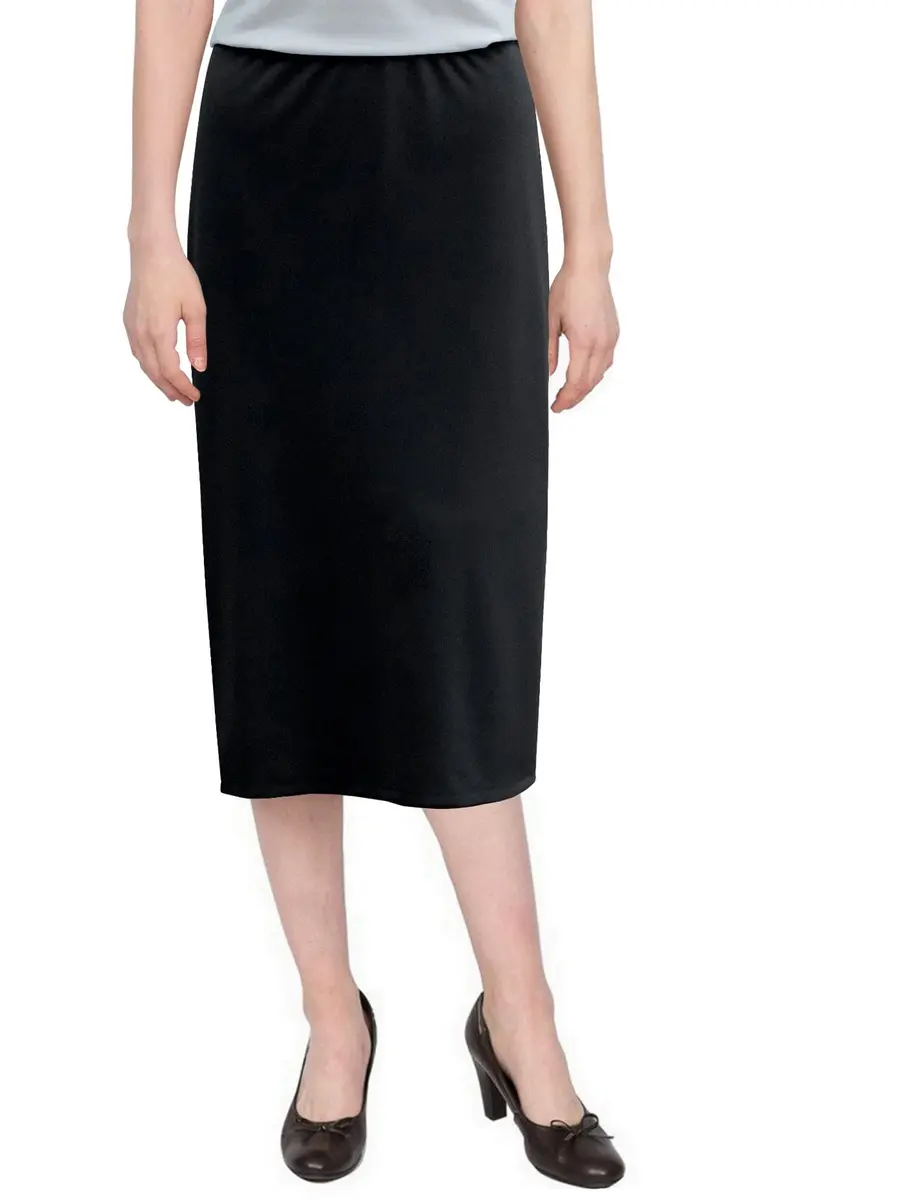 BABY O Women's Basic Modest 26" Below The Knee Length Straight Skirt (Black - 14) | Wrinkle-Resistant, Comfortable Fit - view 3