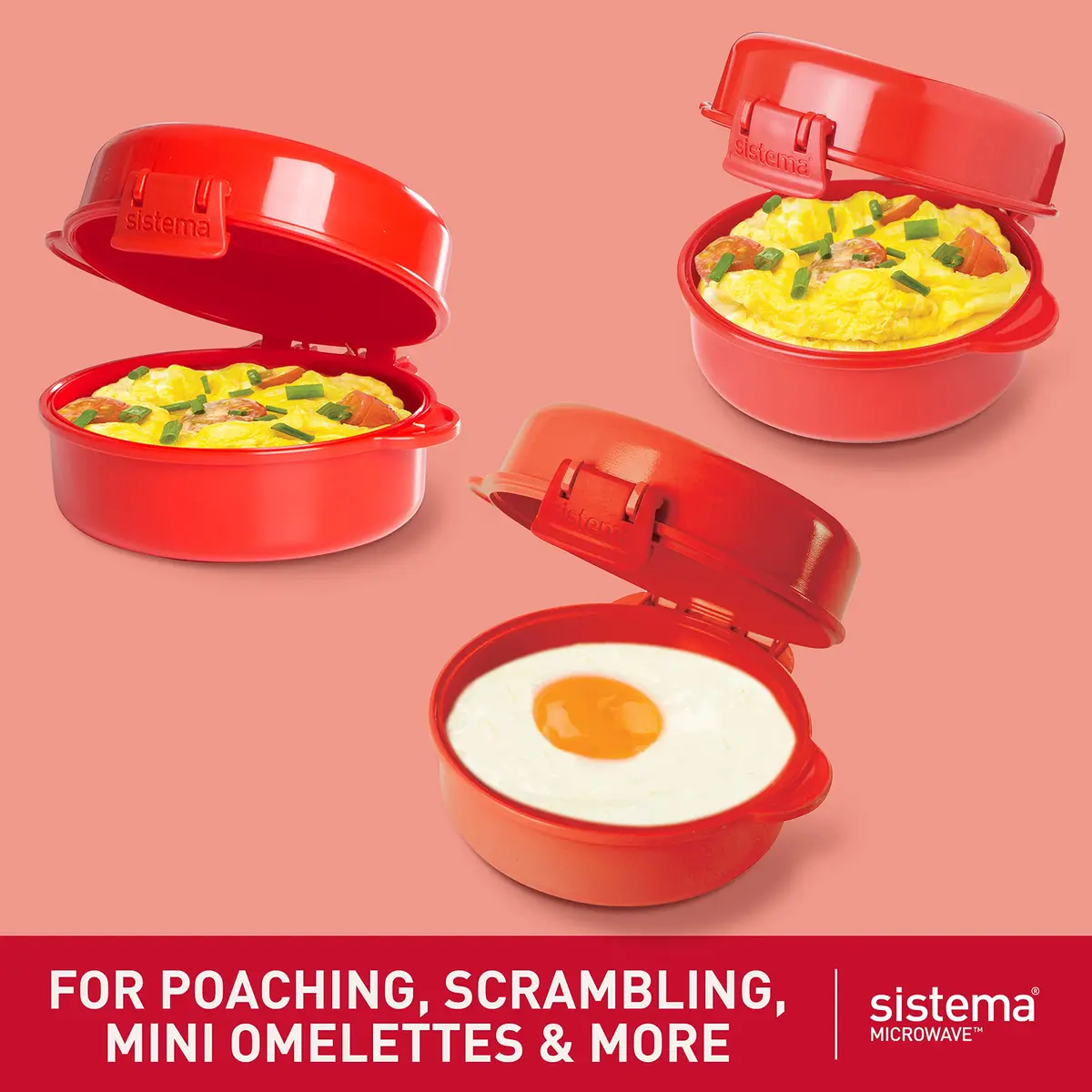 Sistema Easy Eggs Microwave Egg Cooker 270 ml | BPA-Free Egg Poacher with Steam Release Vent for Easy Cooking - view 2