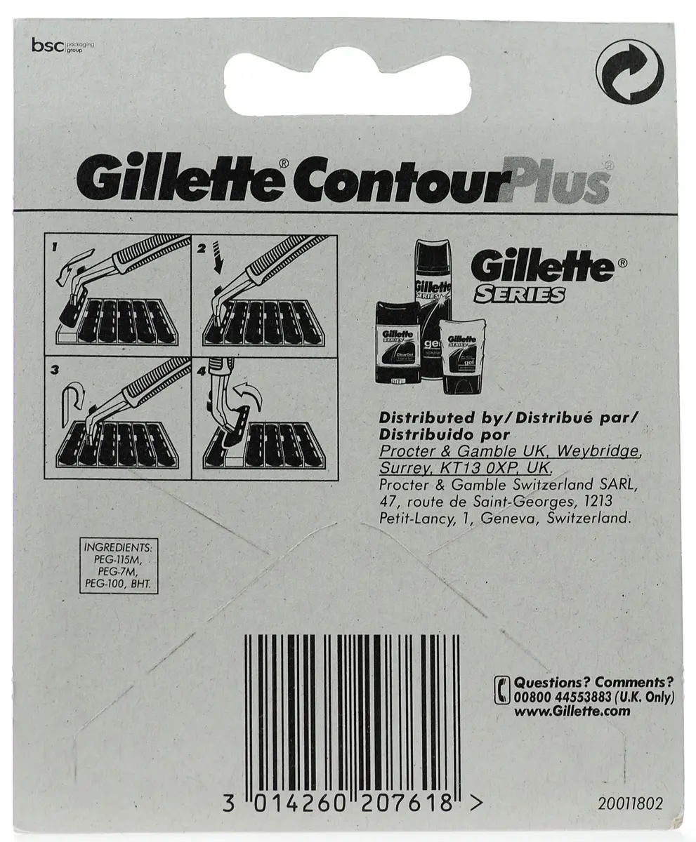 Gillette Original Contour Plus Razor Cartridges - 10 Pack | Twin Blades for Smooth Shave - view 2