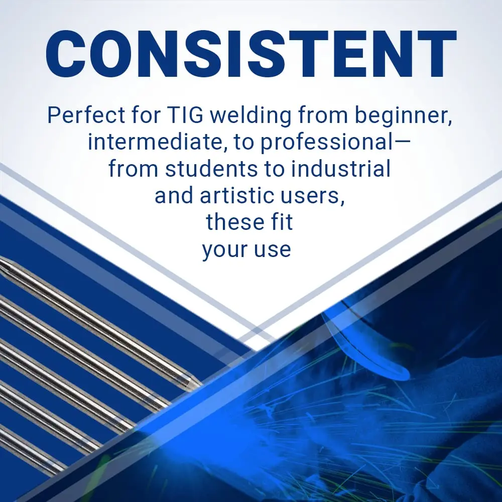 Midwest Tungsten Service Gold 3/32" (2.38mm) TIG Tungsten Electrodes - 1.5% Lanthanated, 10-Pack | Reliable Arc-Striking for AC/DC Welding - view 6