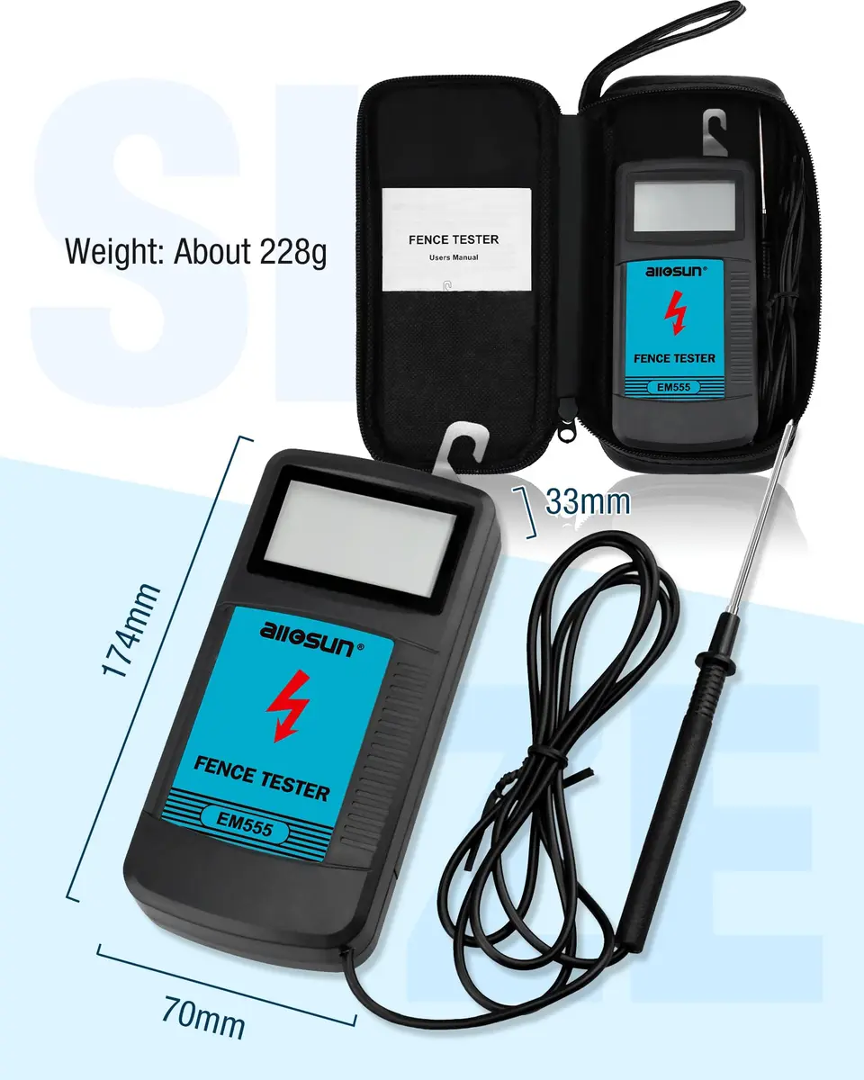 allsun Electric Fence Fault Finder Max 9.9kv | Digital Voltage Tester for Livestock - view 8