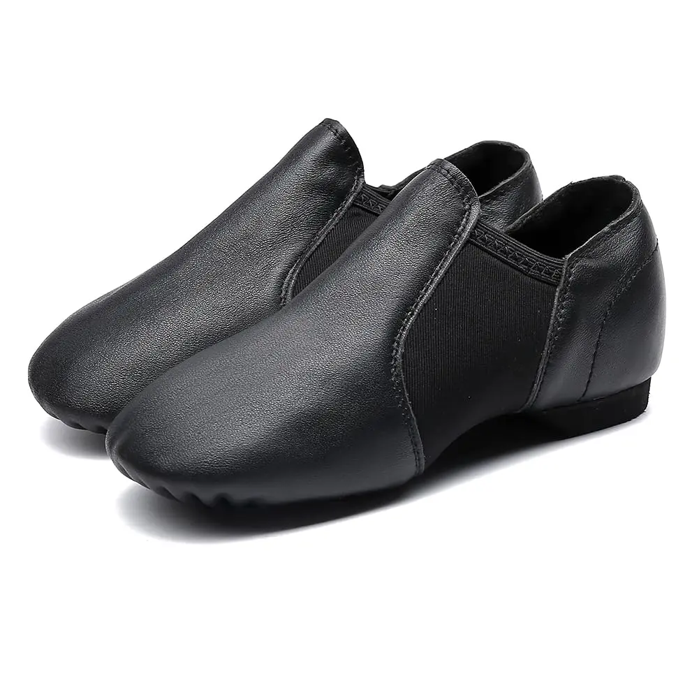 MSMAX Leather Slip-on Jazz Dance Shoes for Girls and Boys Black | Flexible, Breathable & Classic Design (70-120 chars) - view 6