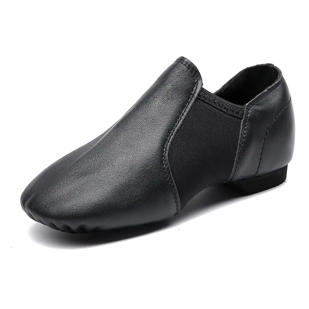 MSMAX Leather Slip-on Jazz Dance Shoes for Girls and Boys Black | Flexible, Breathable & Classic Design (70-120 chars) - view 4