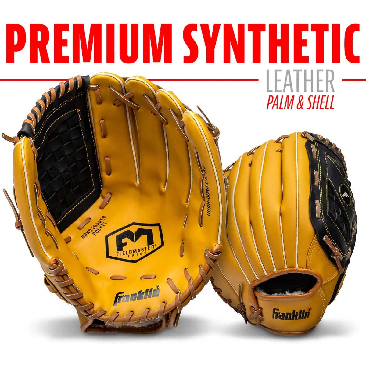 Franklin Sports Field Master Baseball Glove 14 inch Right Hand Throw | Durable Synthetic Leather for All Positions - view 4