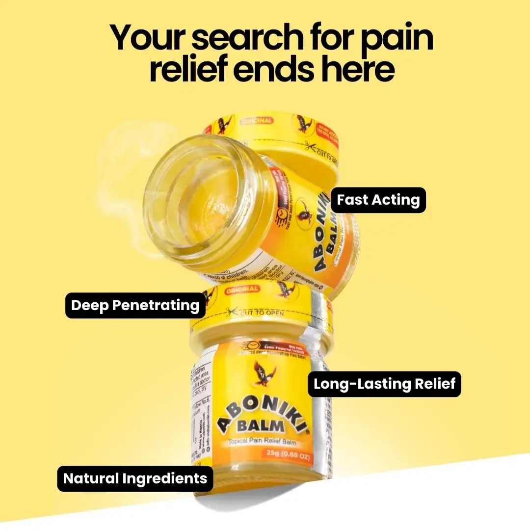 Aboniki Powerful Topical Pain Relief Balm with Natural Ingredients | 50.4g (1.76oz) 2-Jar Pack | Targets Joint & Muscle Pain - view 5