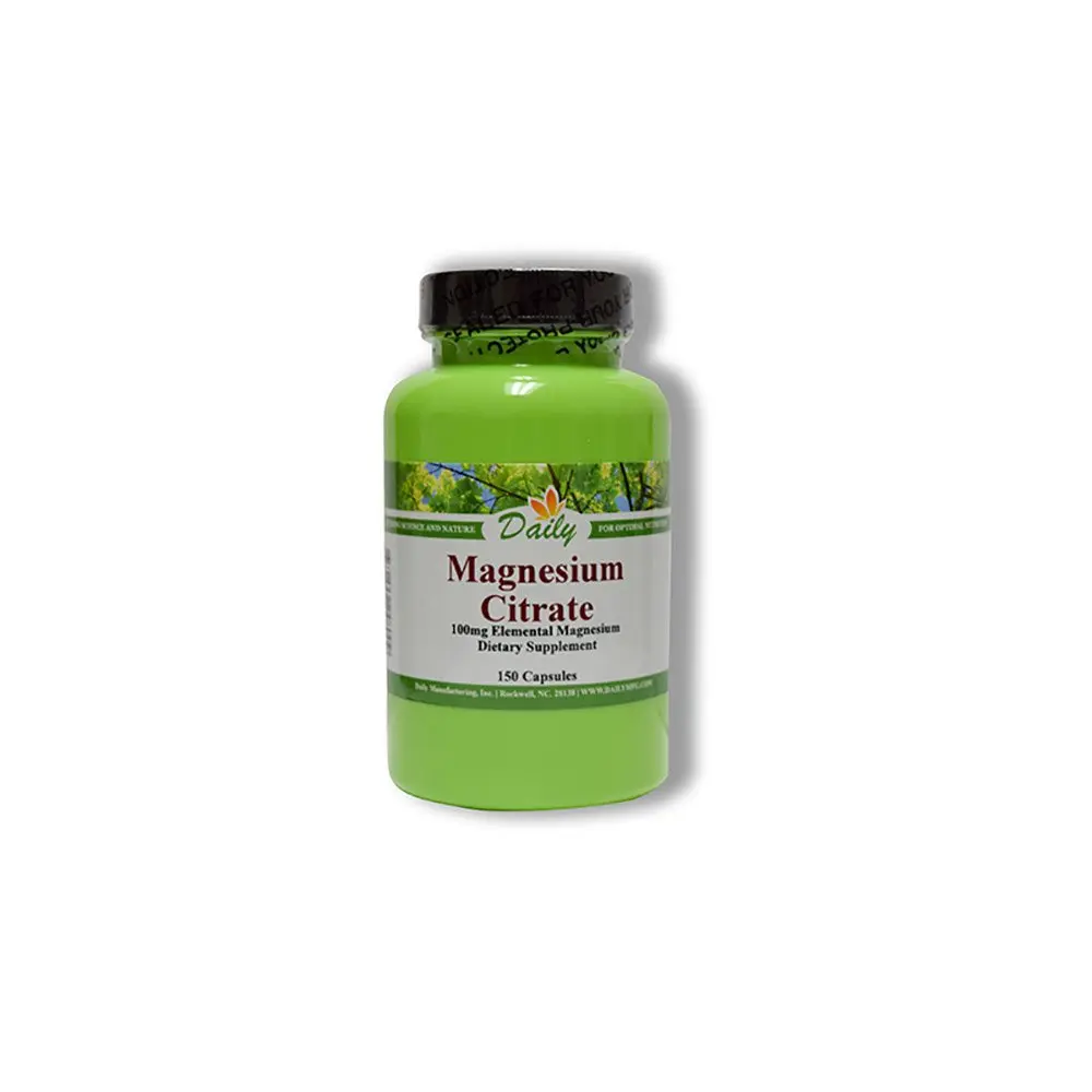 Daily Manufacturing Magnesium Citrate 150 Vegetarian Capsules | 100 mg Elemental Magnesium Per Capsule - main product image