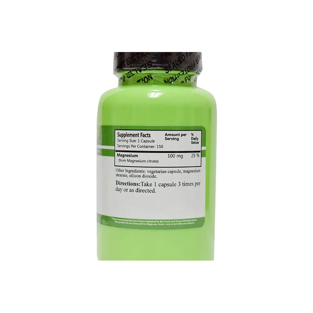Daily Manufacturing Magnesium Citrate 150 Vegetarian Capsules | 100 mg Elemental Magnesium Per Capsule - view 2