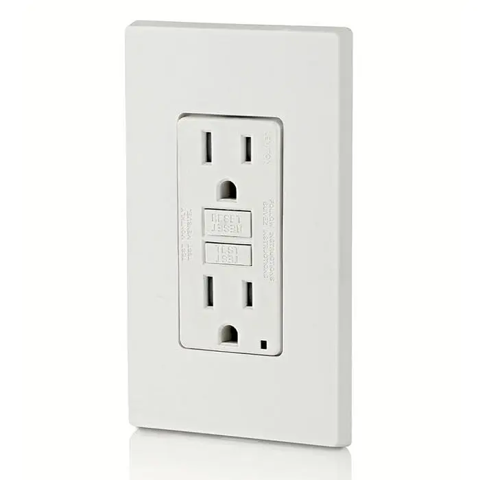 Leviton GFCI Outlet 15 Amp White 125V (4.59 cm L x 7.79 cm W x 12.09 cm H) | Self-Testing Ground Fault Protection - view 8