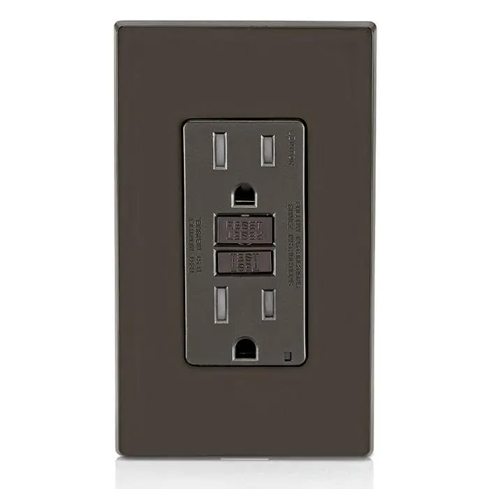 Leviton GFCI Outlet GFTR1 15 Amp 125V Brown | Tamper-Resistant Self-Test with LED Indicator - view 7