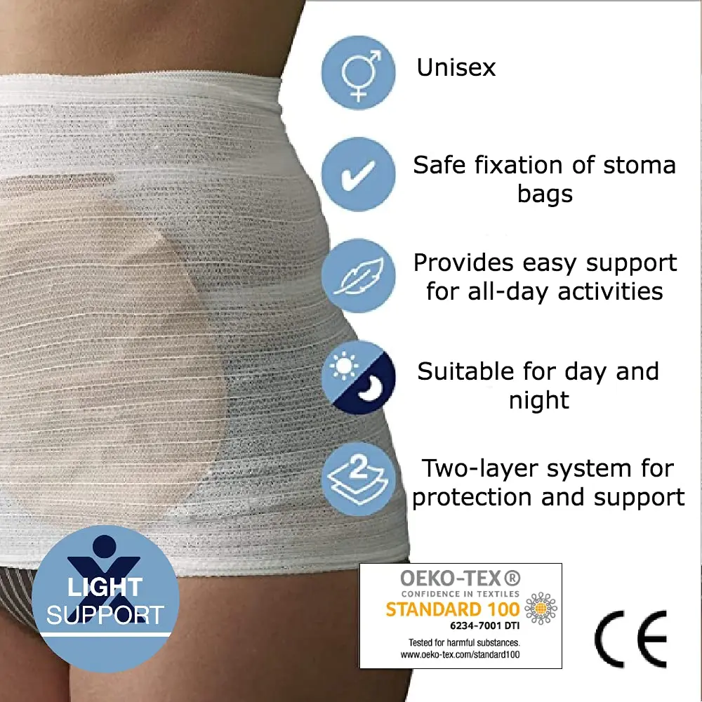 Corsinel StomaSafe Classic Ostomy Support Belt, M, White | Light Support for Sleep & Daily Wear - view 2