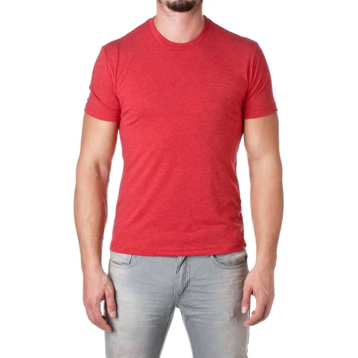 The Next Level Men's Triblend Crew XL VINTAGE RED | Relaxed Fit Short Sleeve T-Shirt - main product image