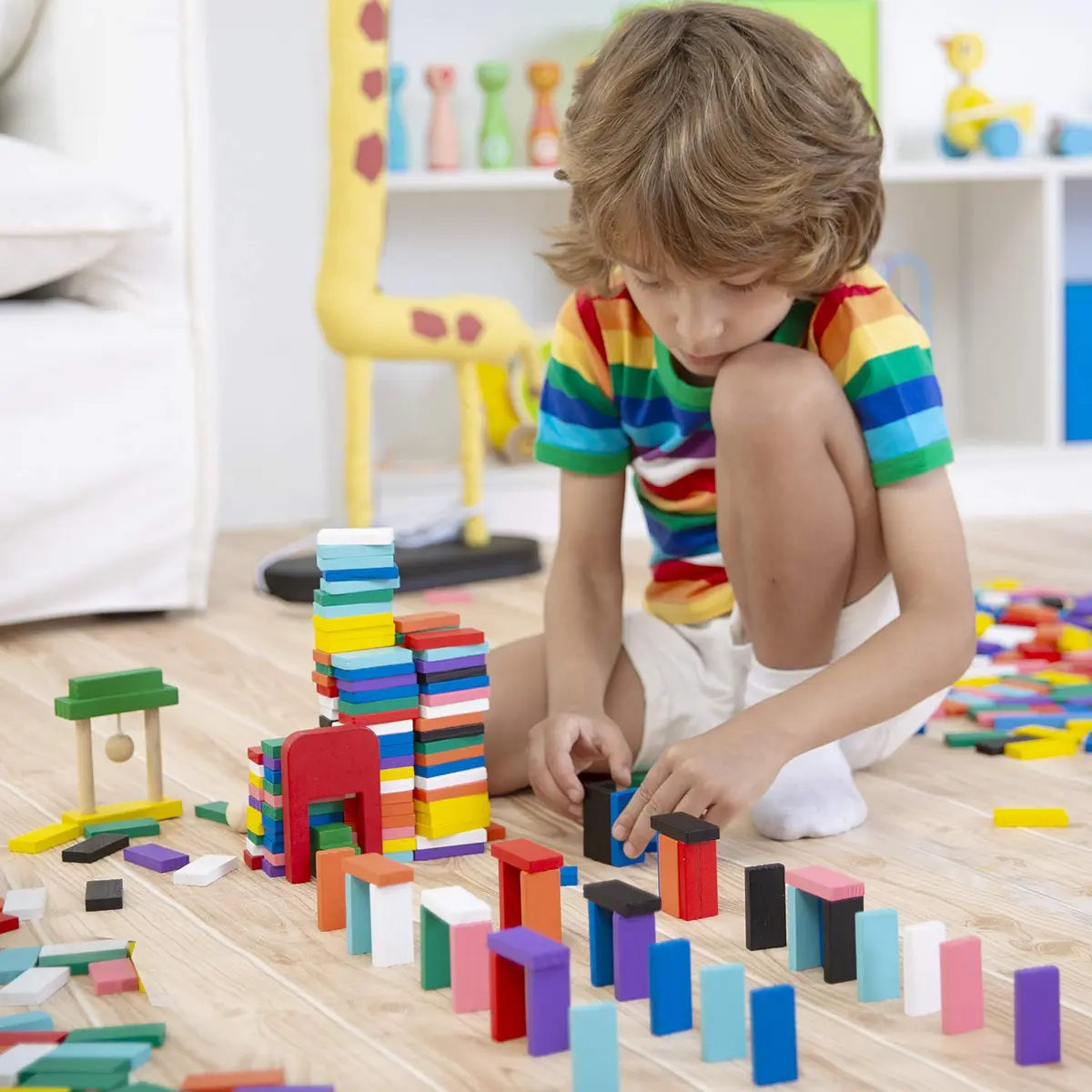 Lewo 1000 PCS Wooden Dominoes Set for Kids | 1000 Pieces (3600 Pieces Total) - view 5
