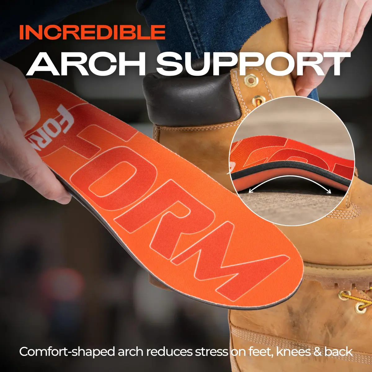 FORM Premium Insoles Heavy Duty 11 Men / 12.5 Women | Support for Heavy Loads & Plantar Fasciitis - view 4