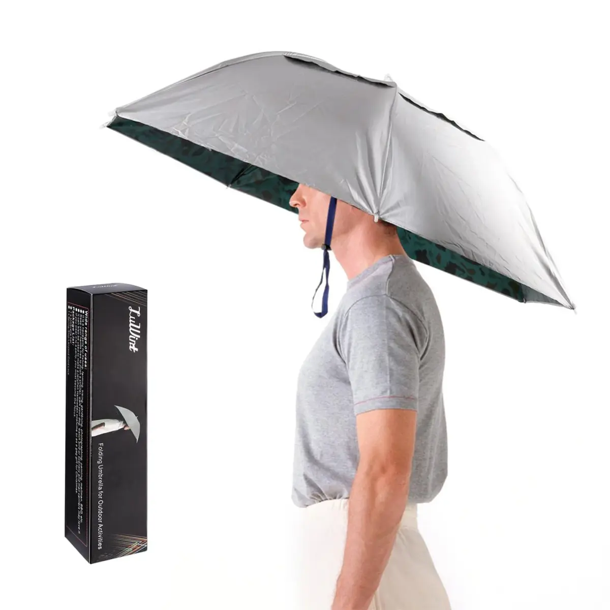 Luwint Umbrella Hat Hands Free, 91 cm (36'') Wide Brim Sun & Rain Hat with Adjustable Chin Strap | Ideal for Gardening, Fishing, Outdoor Activities - main product image