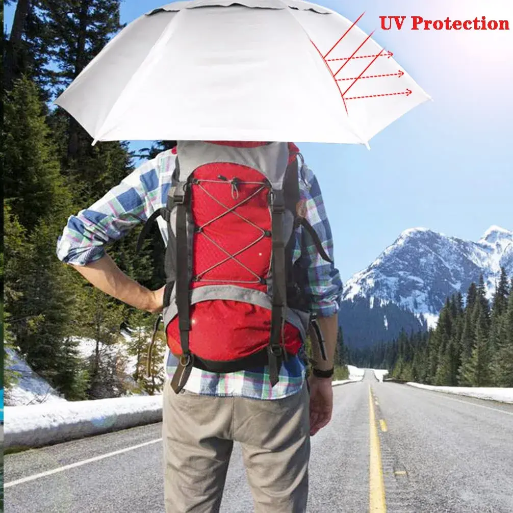 Luwint Umbrella Hat Hands Free, 91 cm (36'') Wide Brim Sun & Rain Hat with Adjustable Chin Strap | Ideal for Gardening, Fishing, Outdoor Activities - view 2