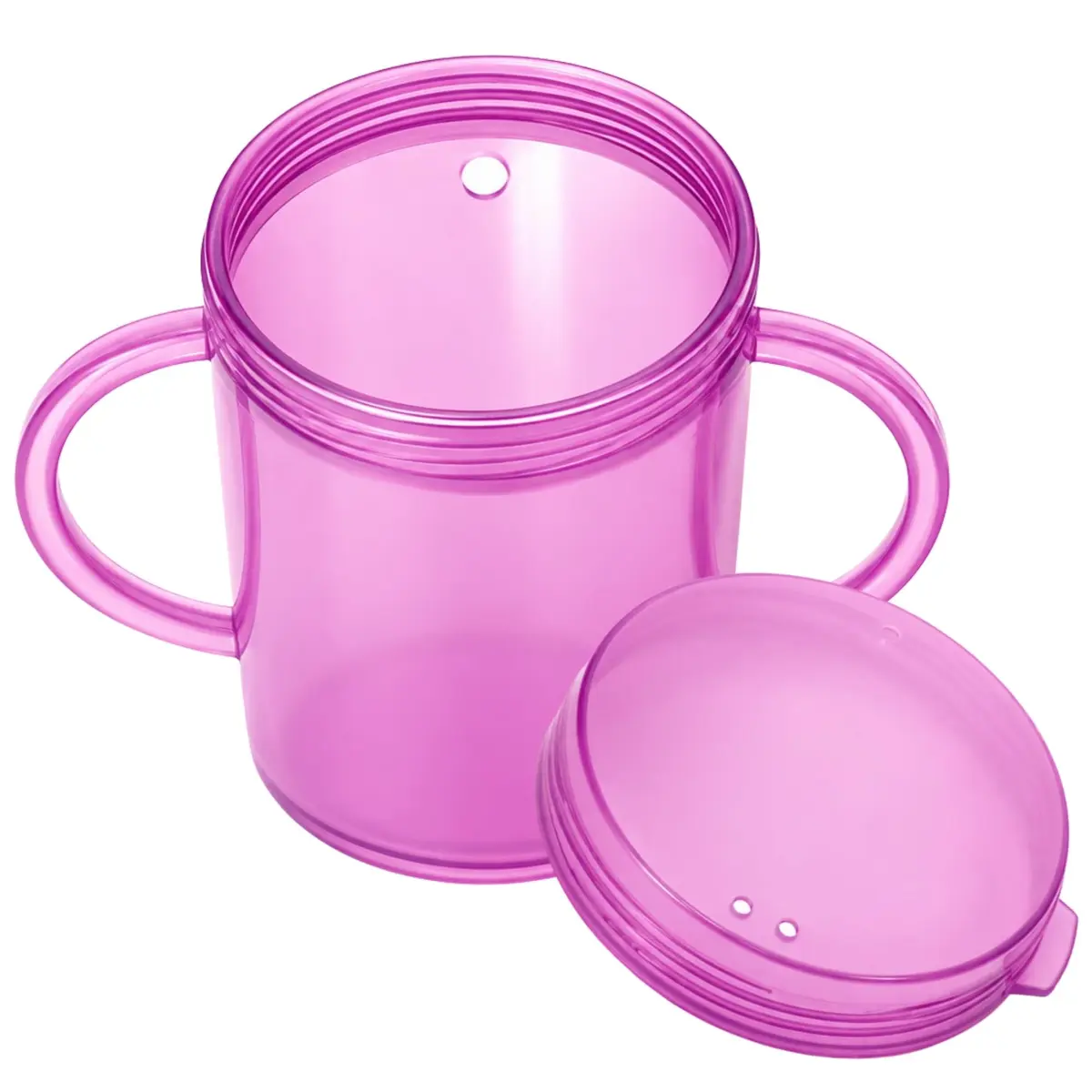 TalkTools Recessed Lid Cup with Handles, 150ml (5 fl oz) Purple | Therapeutic Oral Motor Training Cup - main product image