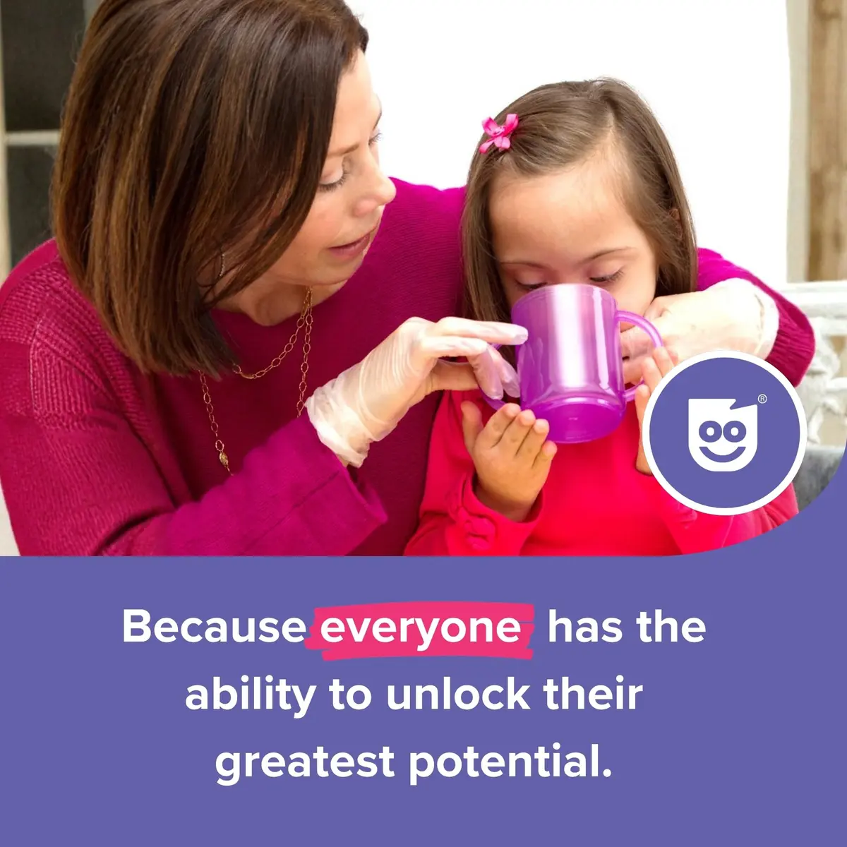 TalkTools Recessed Lid Cup with Handles, 150ml (5 fl oz) Purple | Therapeutic Oral Motor Training Cup - view 6
