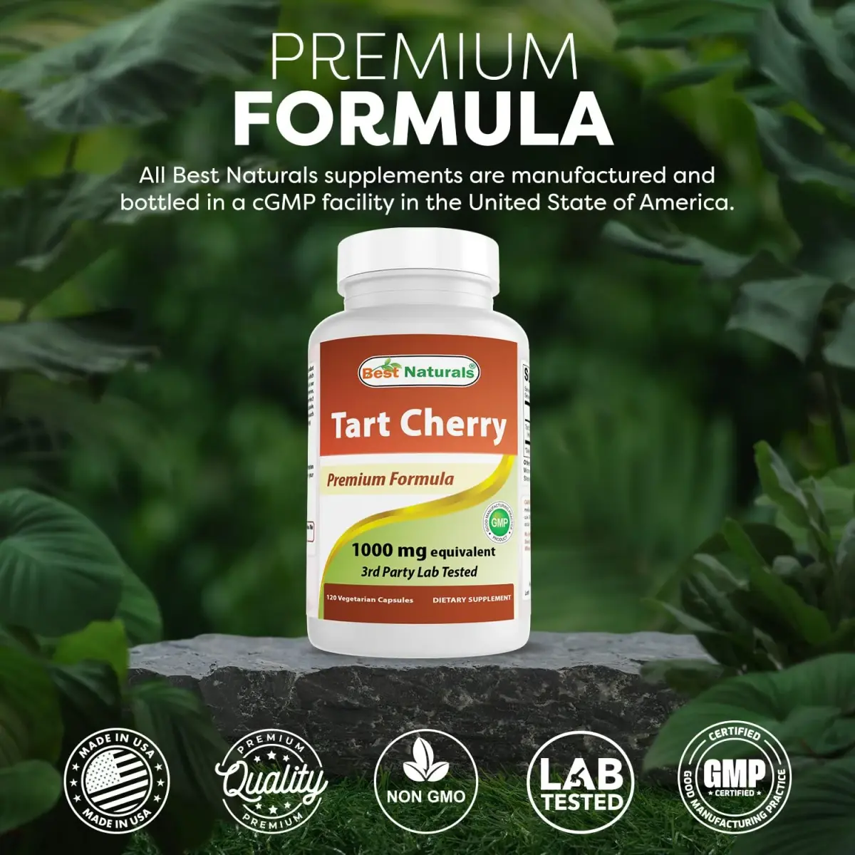 Best Naturals Tart Cherry Extract 1000 mg Non-GMO Veggie Capsules | Promotes Healthy Sleep Cycle & Joint Function - view 5