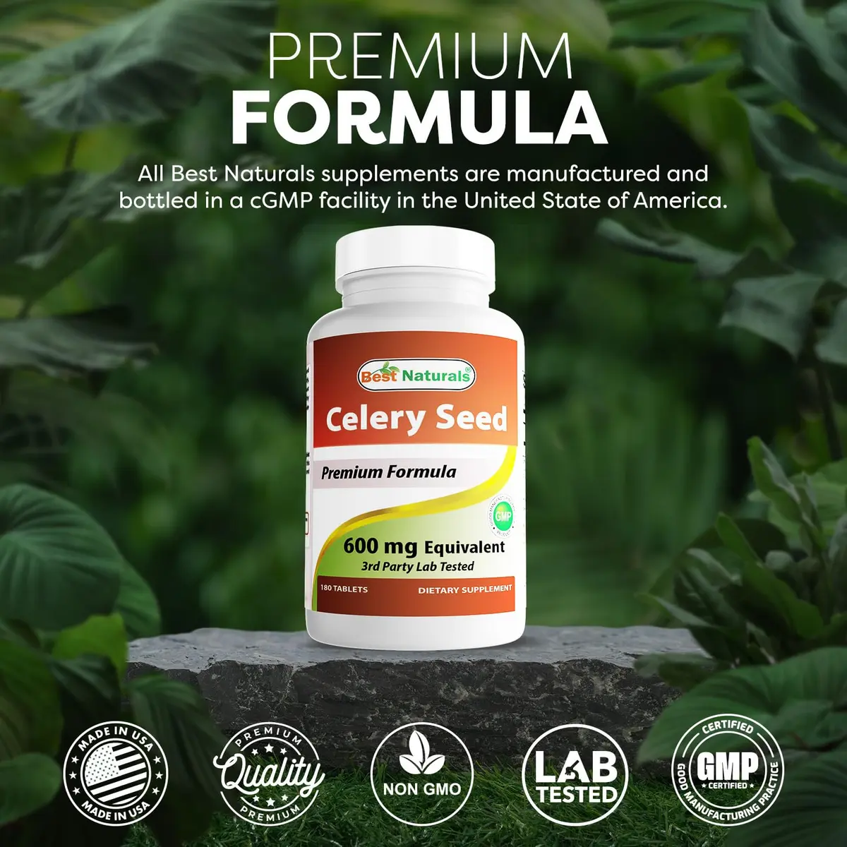 Best Naturals Celery Seed 600 Mg Tablet, 180 Count | Supports Inflammation & Wellness - view 5