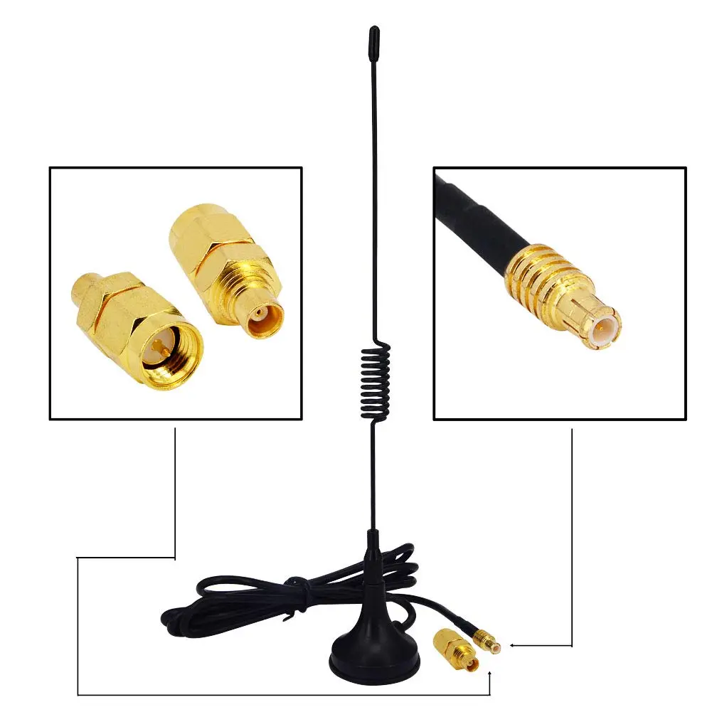 onelinkmore ADS-B Antenna 1090MHz 2.5dBi MCX + MCX-SMA Adapter, Magnetic Aerial | Omni-directional Reception - main product image