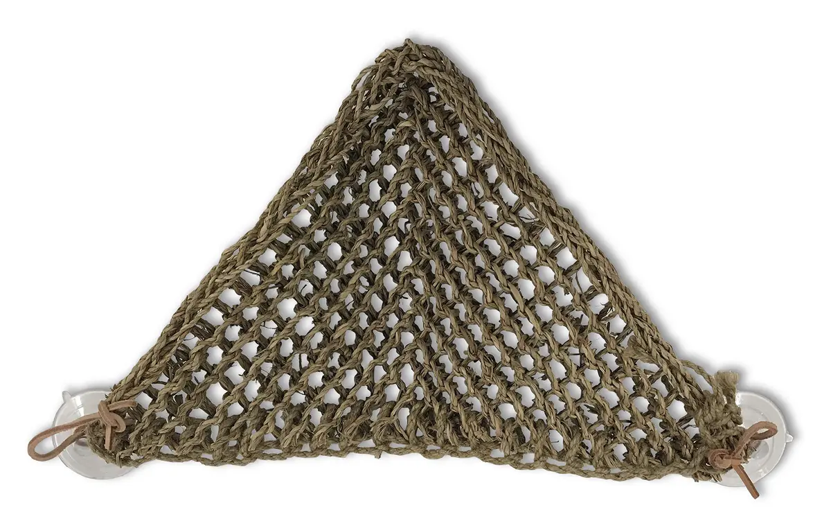 Penn-Plax Reptology Lizard Lounger Corner Triangle 38cm (15") | Natural Seagrass Fiber Perch for Reptiles - main product image