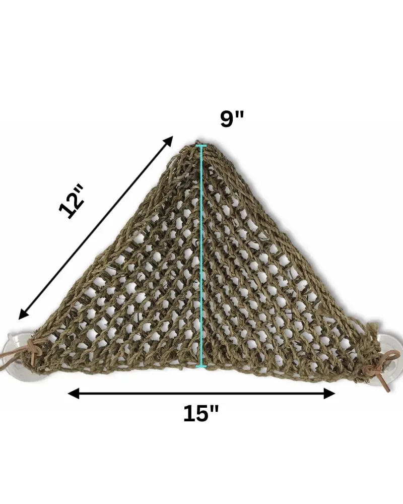Penn-Plax Reptology Lizard Lounger Corner Triangle 38cm (15") | Natural Seagrass Fiber Perch for Reptiles - view 3
