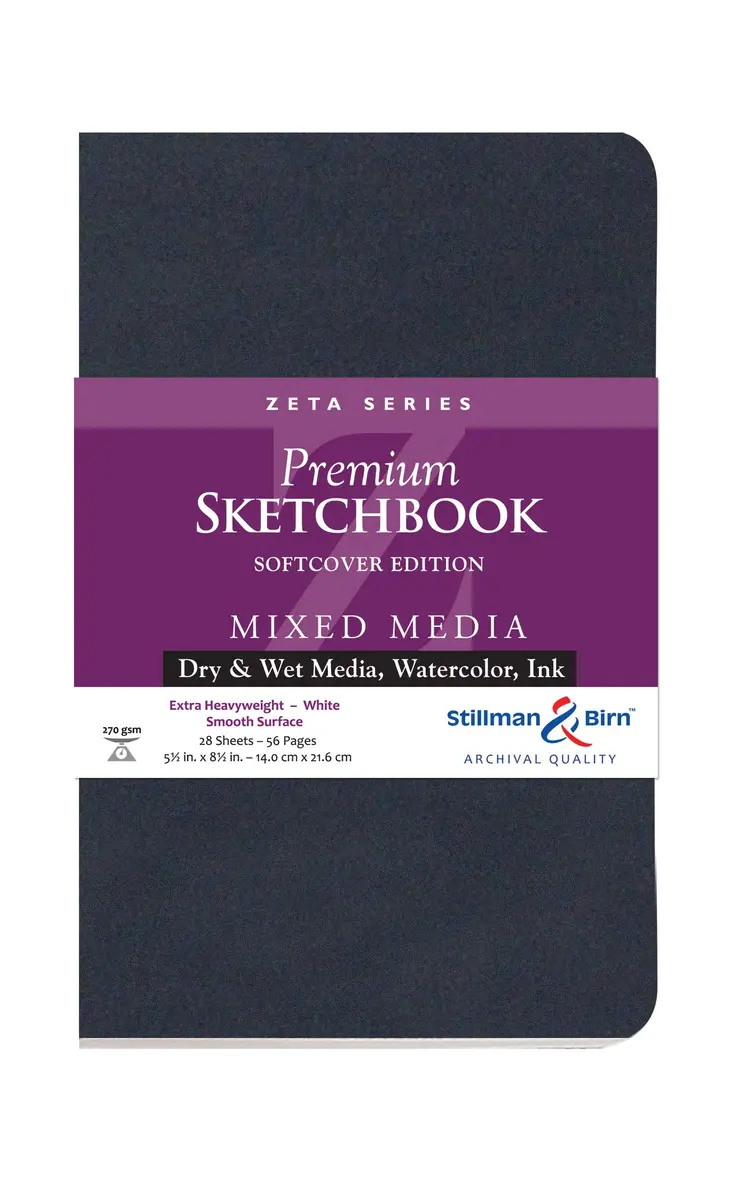 Stillman & Birn Zeta Series Softcover Sketchbook 5.5" x 8.5" | Extra Heavyweight 270 GSM Paper - main product image