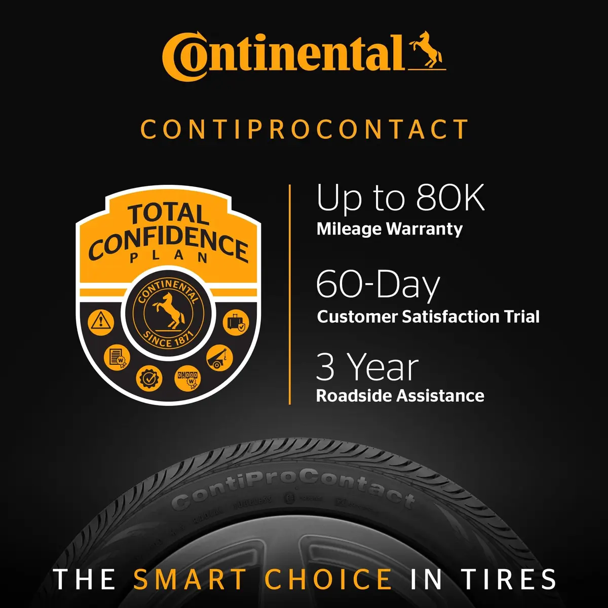 Continental ContiProContact All-Season Radial Tire 225/45R17 91H | Balanced Year-Round Comfort & Quiet Ride - view 2