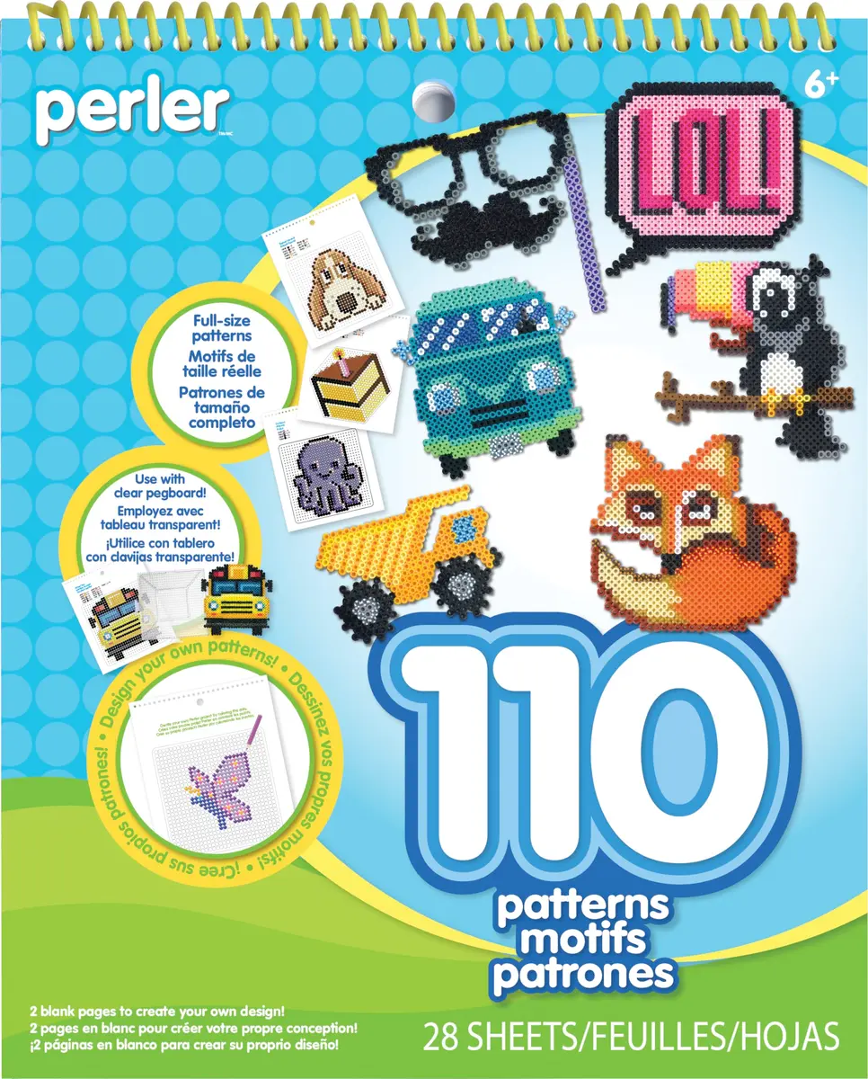 Perler Beads Pattern Pad and Idea Book, 28 pgs | 110 Patterns for Kids & Adults - main product image