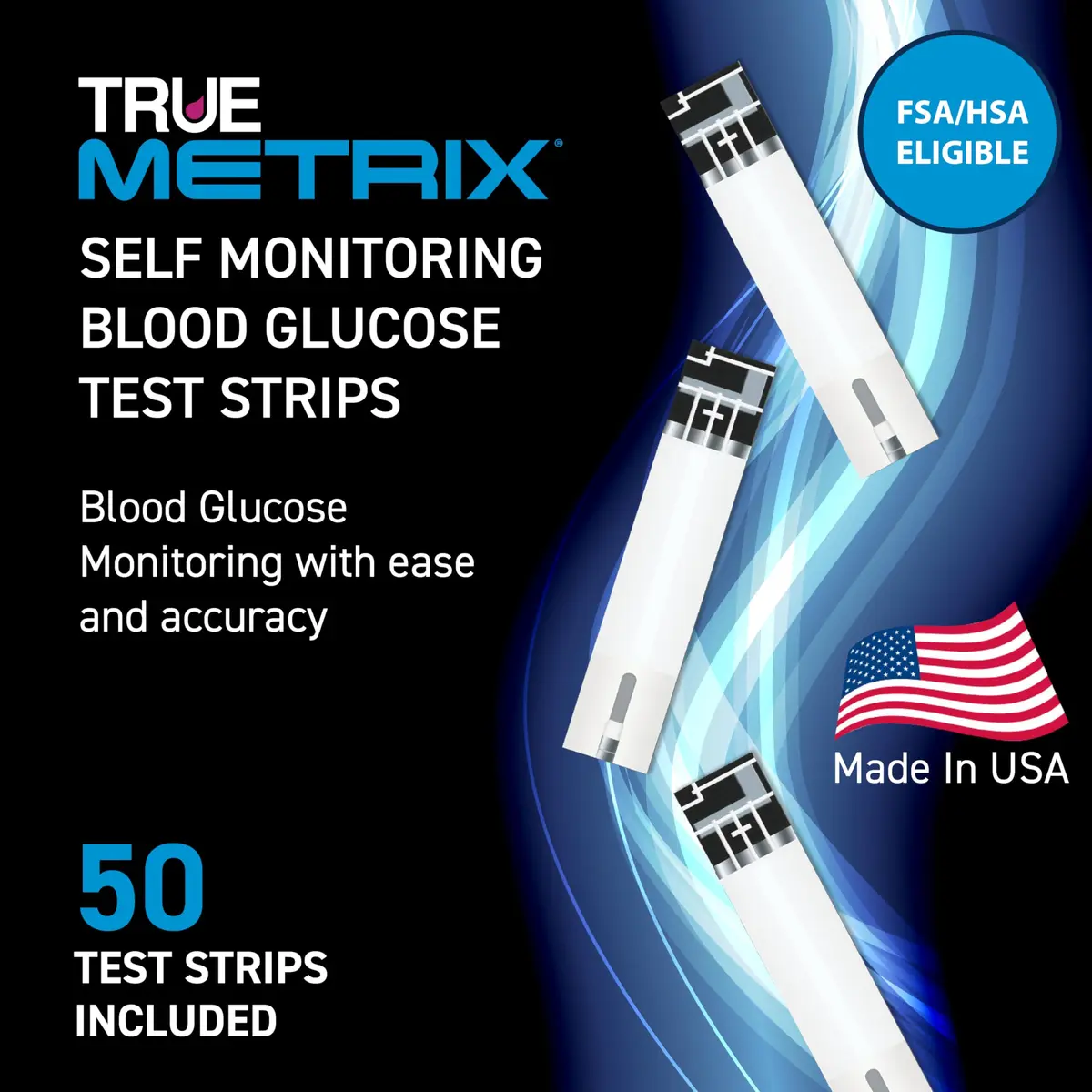 TRUE METRIX Blood Glucose Test Strips 50 Count | Fast & Reliable for Diabetes Monitoring - view 2