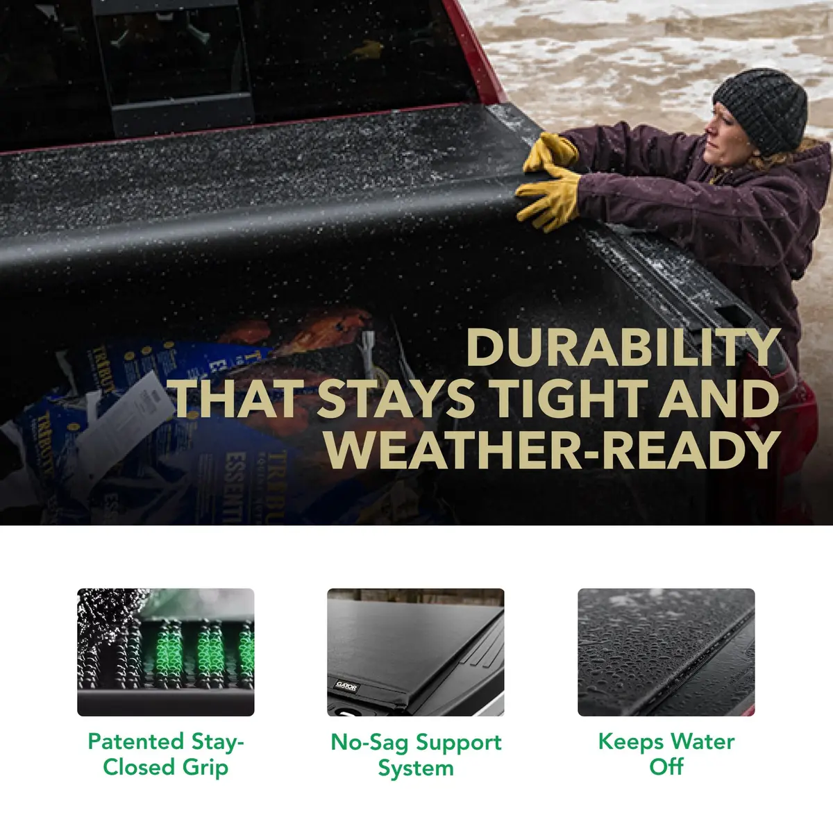 Gator ETX Soft Roll Up Truck Bed Tonneau Cover | Fits 2004-2014 Ford F-150 6' 7" Bed | Weather-Resistant Vinyl - view 3