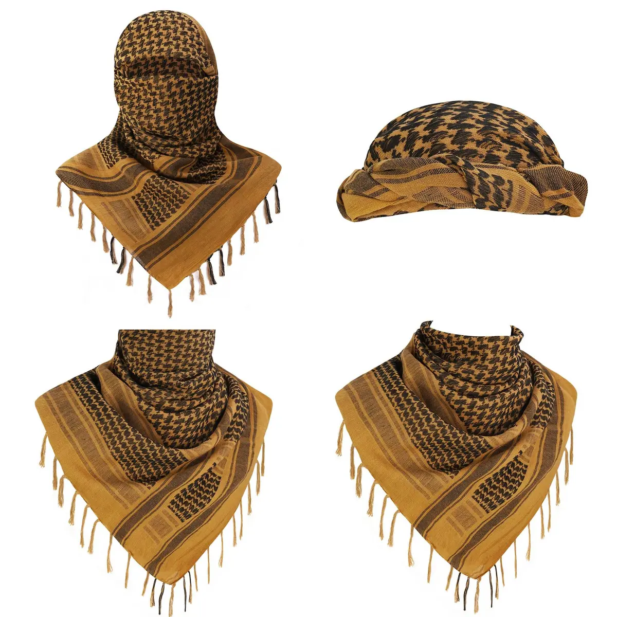 Explore Land Cotton Shemagh Keffiyeh Tactical Desert Scarf for Men Women | Breathable 100% Cotton, Sun & Dust Protection - view 2