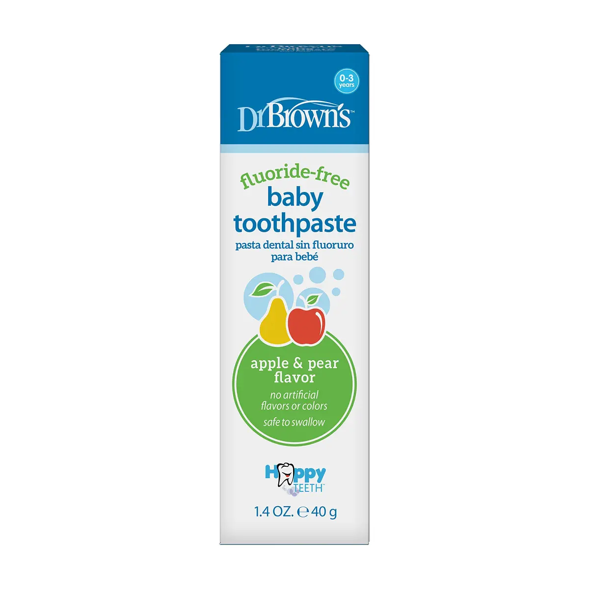 Dr. Brown's Fluoride-Free Baby Toothpaste Apple Pear 40g | Gentle, Safe & Tasty for 0-3Y - view 2