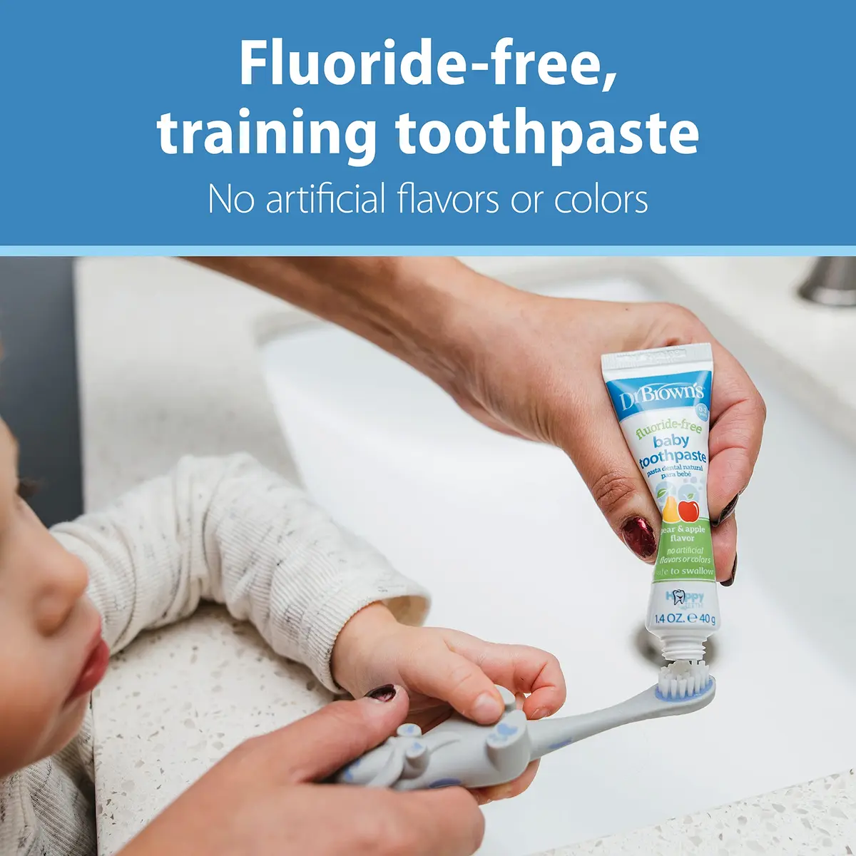 Dr. Brown's Fluoride-Free Baby Toothpaste Apple Pear 40g | Gentle, Safe & Tasty for 0-3Y - view 3