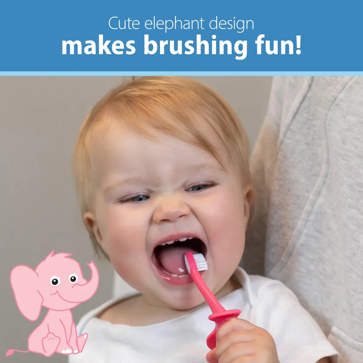 Dr. Brown's Infant-to-Toddler Toothbrush and Toothpaste Set, Pink Elephant, 2 Count (Pack of 1) | BPA-Free & Fluoride-Free Oral Care - view 8