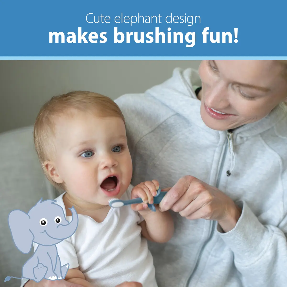 Dr. Brown's Infant-to-Toddler Toothbrush and Toothpaste Set, Blue Elephant, 40g (1.4oz) | BPA-Free, Fluoride-Free Oral Care for Ages 0-3 - view 8