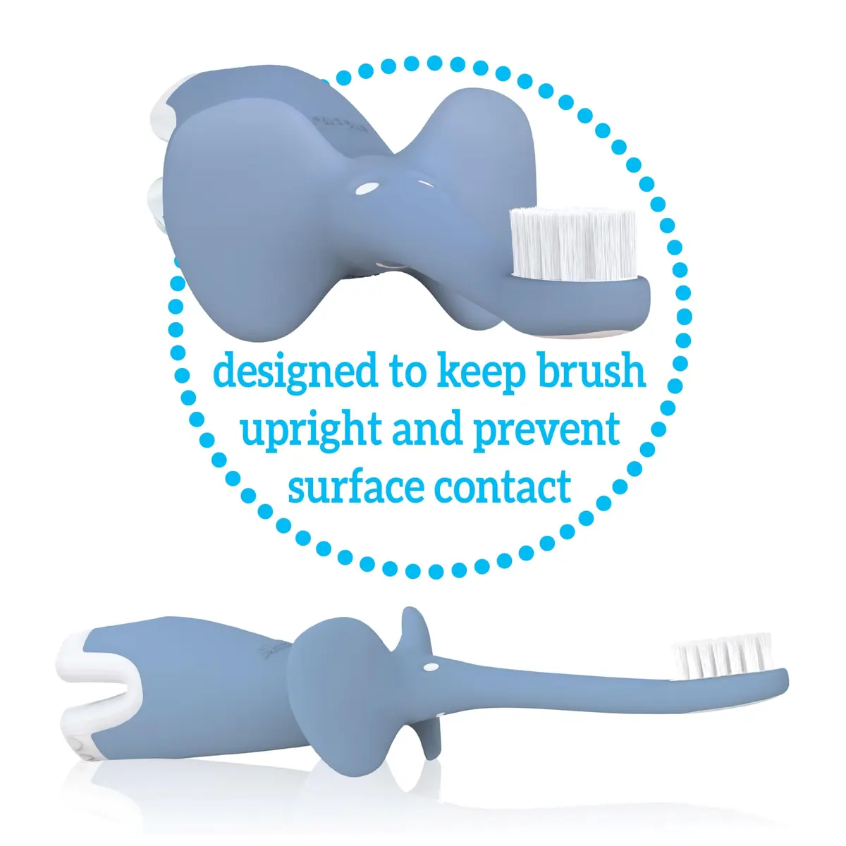 Dr. Brown's Infant-to-Toddler Toothbrush and Toothpaste Set, Blue Elephant, 40g (1.4oz) | BPA-Free, Fluoride-Free Oral Care for Ages 0-3 - view 9